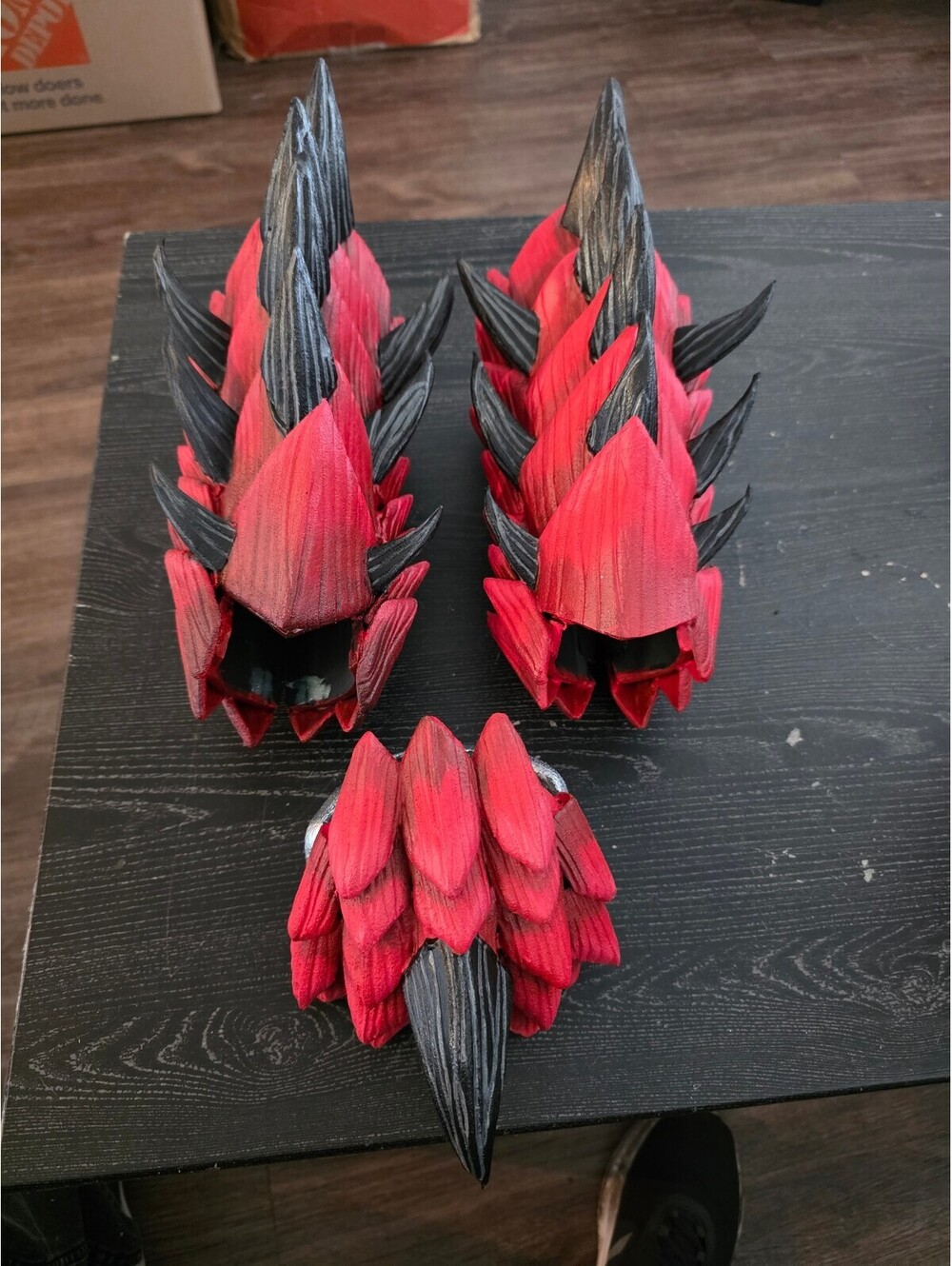 Handcrafted Red and Black Dragon Scale Costume Armor Set